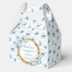 Aerial Bohemian Light Blue Gold Wedding Favour Box