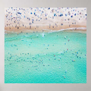 Aerial Bondi Beach, Sydney, summer. Poster