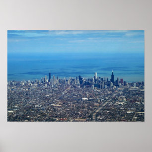 Aerial Chicago Downtown Poster