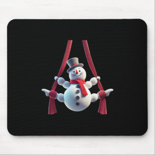 Aerial Christmas Snowman Performing Silks  Mouse Pad