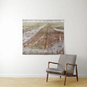 Aerial City View of Manhattan, New York, USA Tapestry