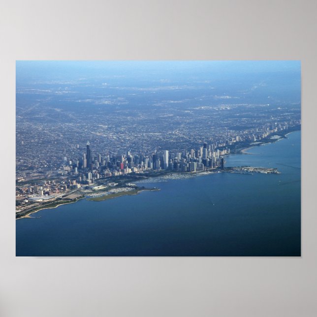 Aerial Downtown Chicago 11x16 Poster (Front)