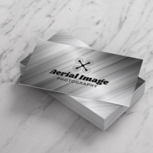 Aerial Drone Photography Professional Metal Business Card