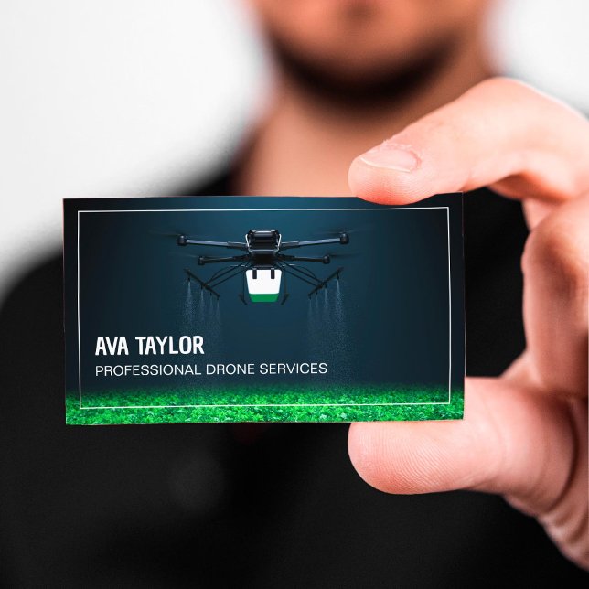 Aerial Drone UAV Services Business Card (Aerial Drone UAV Services Business Cards)