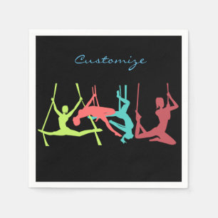 Aerial Fitness Poses Thunder_Cove Napkin