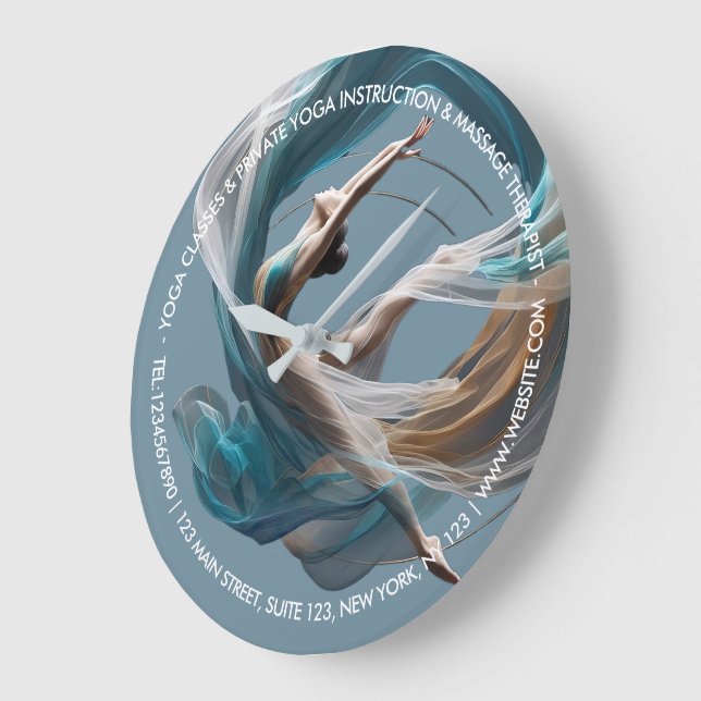 Aerial flying Air Yoga Instructor Pilates Fitness Large Clock (Angle)