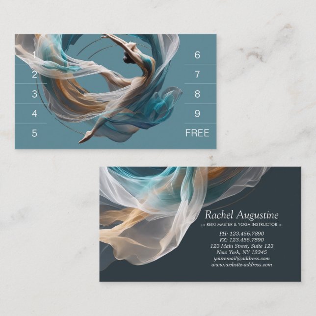 Aerial flying Air Yoga Instructor Pilates Fitness Loyalty Card (Front/Back)