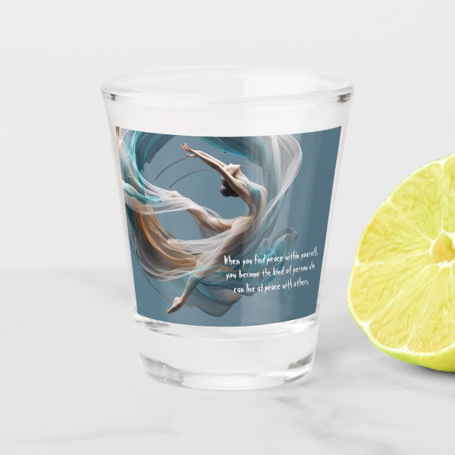 Aerial flying Air Yoga Instructor Pilates Fitness Shot Glass (Front)