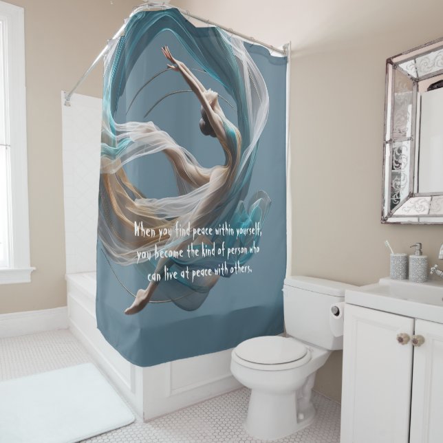 Aerial flying Air Yoga Instructor Pilates Fitness Shower Curtain (In Situ)