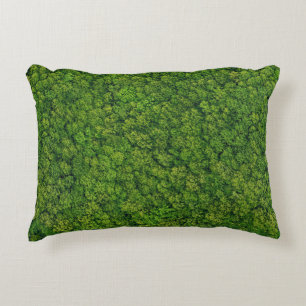 Aerial forest view, top view, copy space. decorative cushion