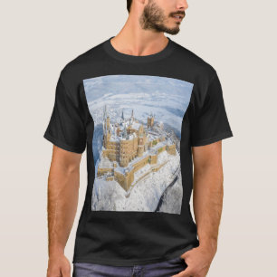 Aerial Hohenzollern Castle: snowy Germany. T-Shirt