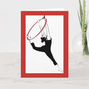 Aerial Hoop Classic Pose in Red & Black Note Card