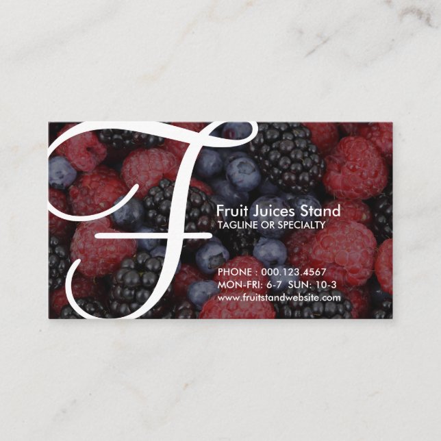 aerial initial FRUIT STAND coupon Loyalty Card (Front)