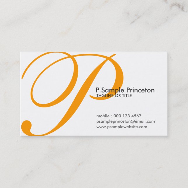 aerial initial : orange business card (Front)