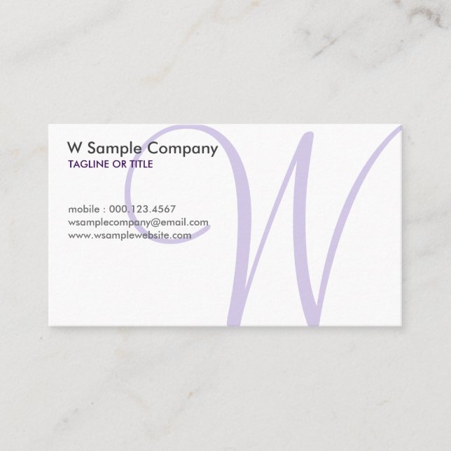 aerial initial purple stamp card (Front)