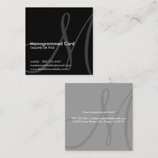 aerial initial square business card (Front/Back)