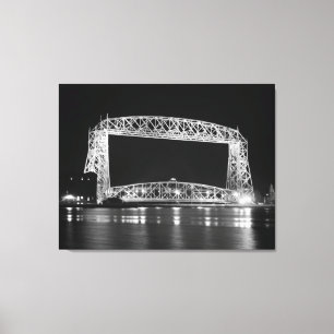 Aerial Lift Bridge in black & white Canvas Print