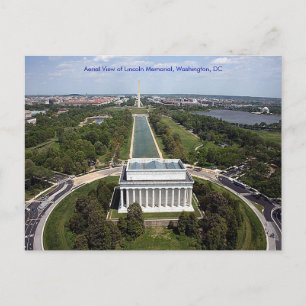 Aerial Lincoln Memorial Washington DC Sympathy Postcard