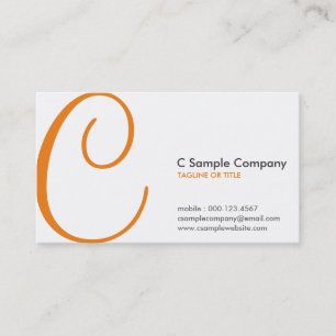 aerial monogram orange punch card