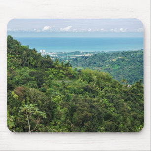 Aerial of coastal puerto rico at el yunque mouse pad