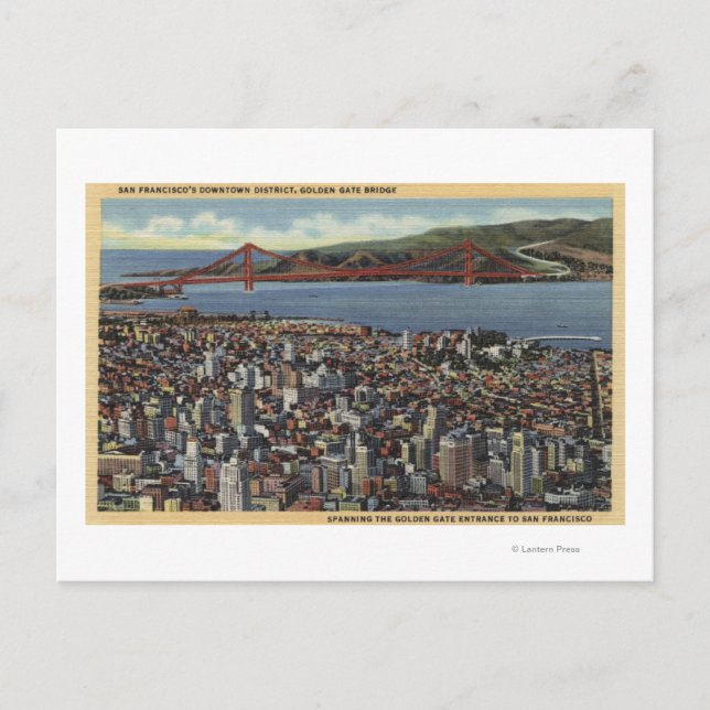 Aerial of Entire Downtown Postcard (Front)