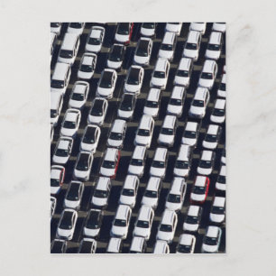 Aerial over Car Lot Postcard
