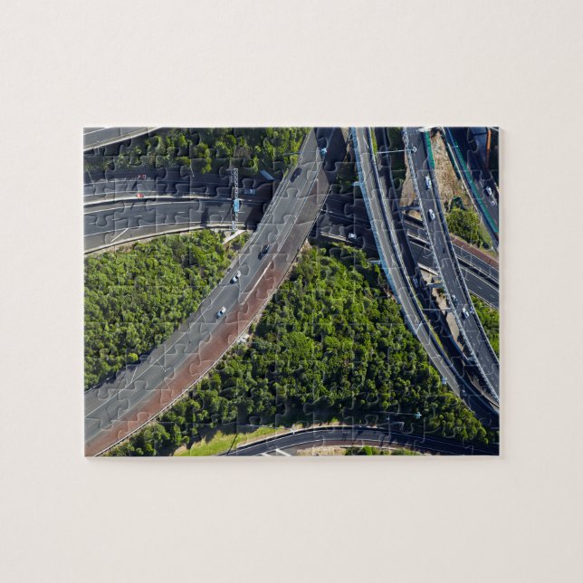Aerial over Highway Junction Jigsaw Puzzle (Horizontal)