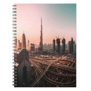 AERIAL PHOTO OF CITY HIGHWAY SURROUNDED BY HIGH-RI NOTEBOOK