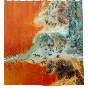 AERIAL PHOTO OF ISLAND SHOWER CURTAIN