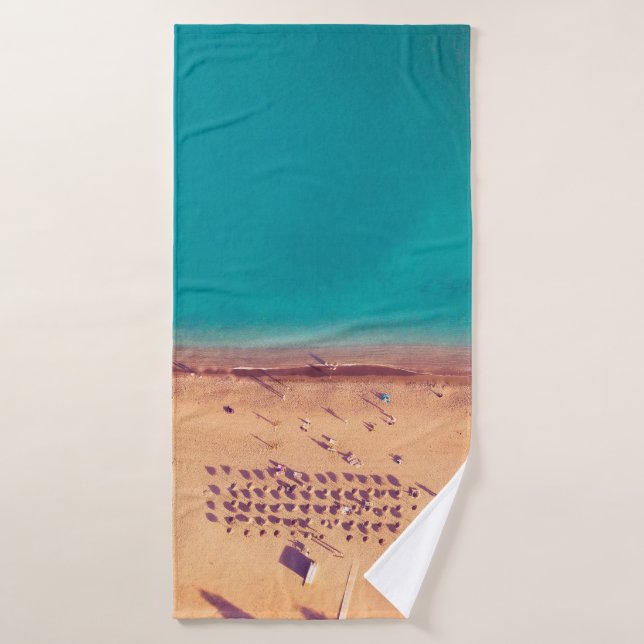 AERIAL PHOTO OF SEASHORE BATH TOWEL (Bath Towel)