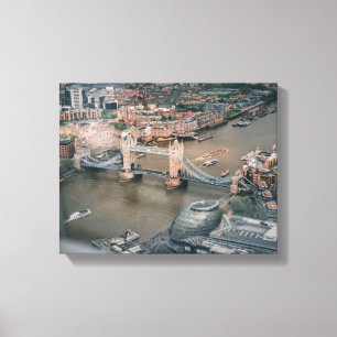 aerial photo of suspension bridge canvas print