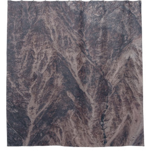 Aerial photograph of mountain ranges shower curtain