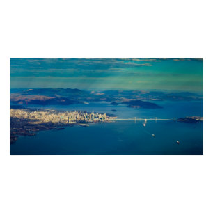 Aerial photograph of the San Francisco Bay Poster