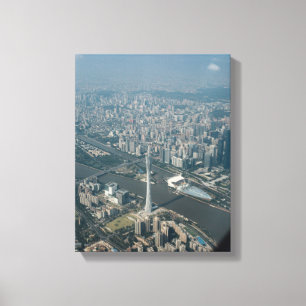 aerial photography of city buildings x canvas print