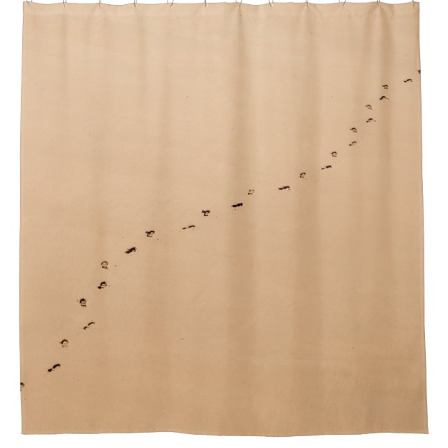 Aerial photography of footprints in the sand shower curtain (Front)