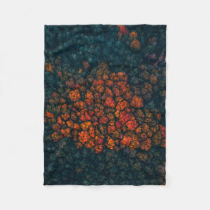 Aerial photography of forest fleece blanket