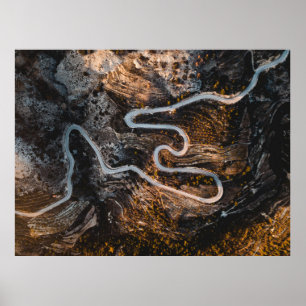 AERIAL PHOTOGRAPHY OF ROAD POSTER