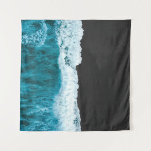 AERIAL PHOTOGRAPHY OF SEA WAVE TAPESTRY