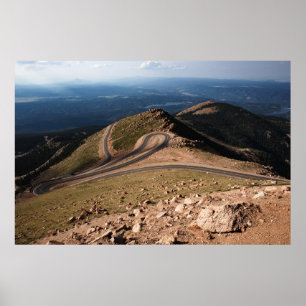 AERIAL PHOTOGRAPHY OF WINDING ROAD POSTER
