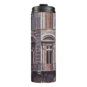 AERIAL PHOTOGRAPHY OF WINDOWPANE OF THE BUIDLING THERMAL TUMBLER