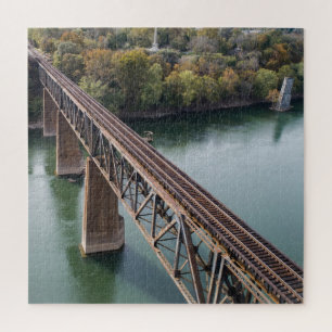 Aerial Photography Railroad Track on Potomac River Jigsaw Puzzle