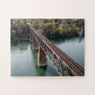 Aerial Photography Railroad Track on Potomac River Jigsaw Puzzle