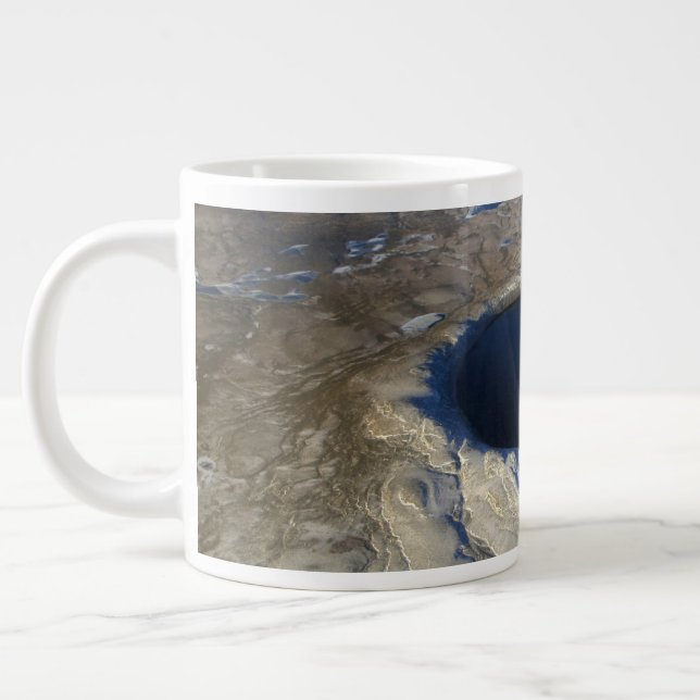Aerial Pingualuit Crater, Quebec, Canada. Large Coffee Mug (Left)