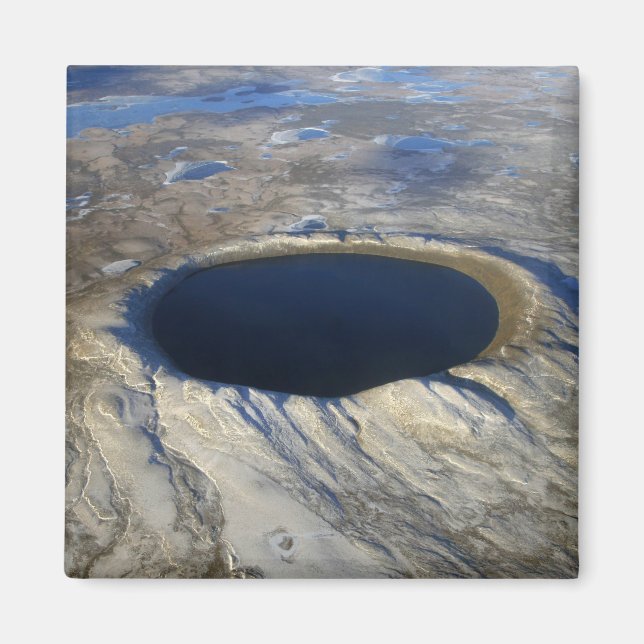 Aerial Pingualuit Crater, Quebec, Canada. Magnet (Front)