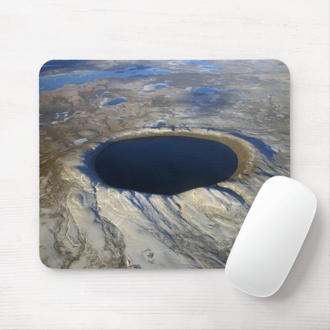 Aerial Pingualuit Crater, Quebec, Canada. Mouse Pad (With Mouse)