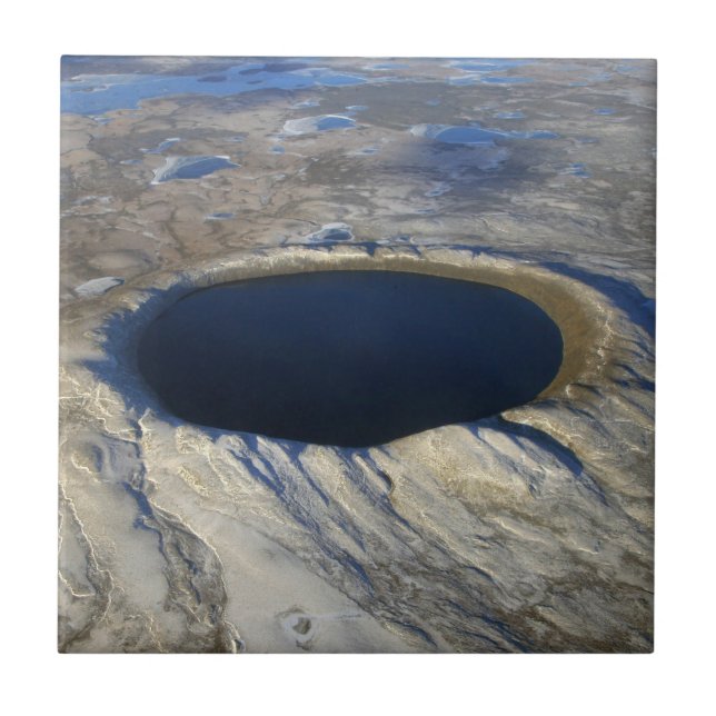 Aerial Pingualuit Crater, Quebec, Canada. Tile (Front)