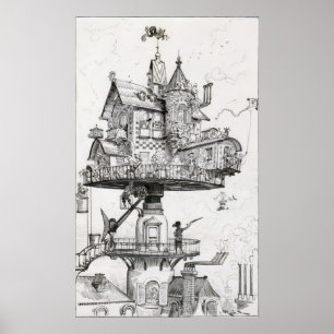 Aerial Rotating House Poster