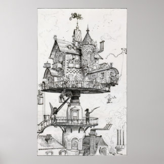Aerial Rotating House Poster