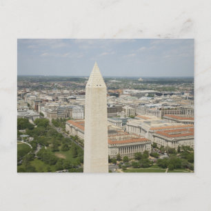 Aerial showing top of Washington Monument Postcard