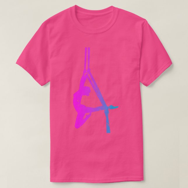 Aerial Silk Dancer On Left Chest Aerialist T-Shirt (Design Front)